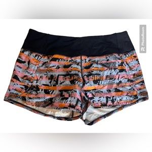 Lululemon Speed Up Shorts Inversion Multi Colored Black Size 6
